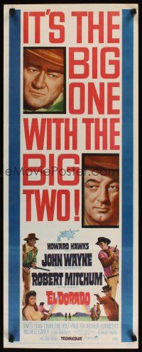 2a203 EL DORADO insert '66 John Wayne, Robert Mitchum, Howard Hawks, the big one with the big two!