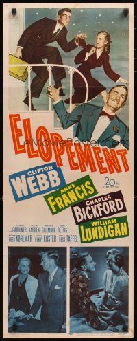 2a206 ELOPEMENT insert '51 art of Clifton Webb, Anne Francis, Charles Bickford!