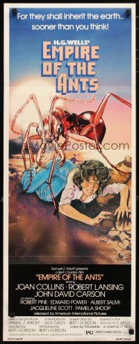 2a208 EMPIRE OF THE ANTS insert '77 H.G. Wells, great Drew Struzan art of monster attacking!