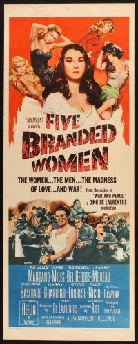2a227 FIVE BRANDED WOMEN insert '60 Silvana Mangano, Vera Miles, Barbara Bel Geddes, Jeanne Moreau