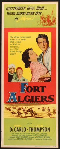 2a235 FORT ALGIERS insert '53 sexy Yvonne de Carlo in Africa, young blood runs hot!
