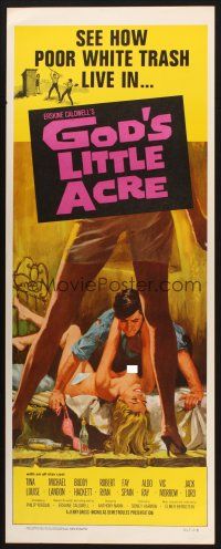 2a259 GOD'S LITTLE ACRE insert R67 sexy artwork of Aldo Ray & nearly naked woman!