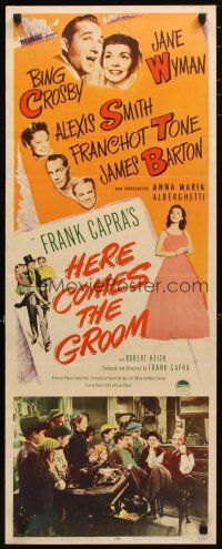 2a292 HERE COMES THE GROOM insert '51 Bing Crosby, Jane Wyman, Alexis Smith, Frank Capra