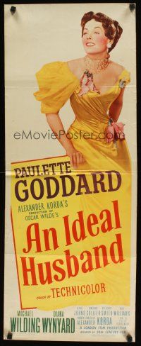 2a315 IDEAL HUSBAND insert '48 pretty Paulette Goddard, Michael Wilding, Oscar Wilde!