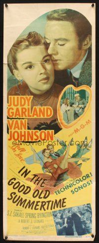 2a321 IN THE GOOD OLD SUMMERTIME insert '49 wonderful art of Judy Garland & Van Johnson swinging!