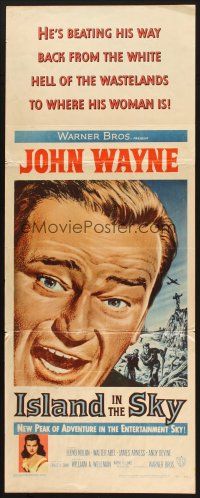 2a330 ISLAND IN THE SKY insert '53 William Wellman, close up art of big John Wayne!