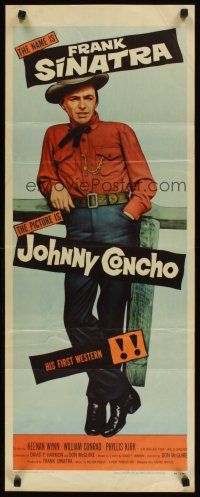 2a344 JOHNNY CONCHO insert '56 great full-length image cowboy Frank Sinatra in his first western!