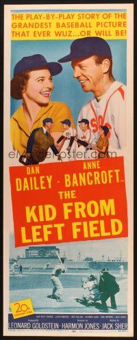 2a355 KID FROM LEFT FIELD insert '53 Dan Dailey, Anne Bancroft, baseball kid argues with umpire!