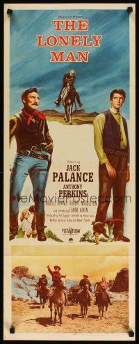 2a392 LONELY MAN insert '57 full-length art of Jack Palance & Anthony Perkins!