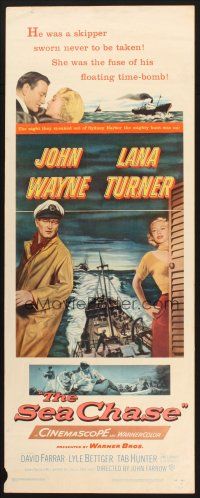 2a583 SEA CHASE insert '55 great seafaring artwork of John Wayne & Lana Turner!