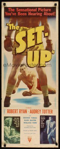 2a598 SET-UP insert '49 great image of boxer Robert Ryan fighting in the ring, Robert Wise!