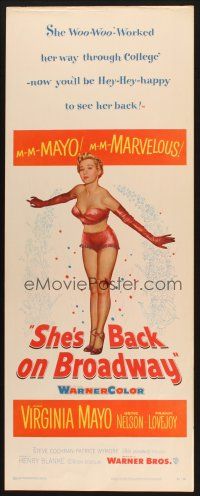 2a607 SHE'S BACK ON BROADWAY insert '53 full-length sexy Virginia Mayo in skimpy outfit!