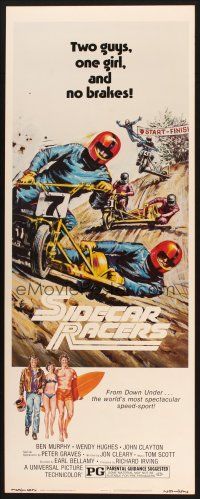 2a612 SIDECAR RACERS insert '75 motorcycle racing from Down Under, two guys, one girl, no brakes!