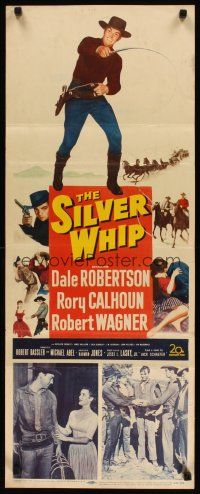 2a615 SILVER WHIP insert '53 Dale Robertson, Rory Calhoun, Robert Wagner, cool artwork!