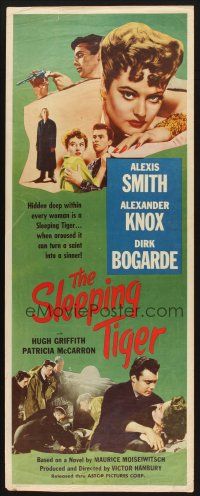 2a621 SLEEPING TIGER insert '54 Joseph Losey, sexy Alexis Smith is a saint turned sinner!