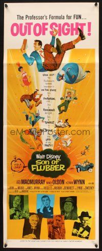 2a631 SON OF FLUBBER insert R70 Walt Disney, art of absent-minded professor Fred MacMurray!