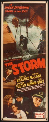 2a665 STORM insert R48 Charles Bickford, Barton MacLane & Preston Foster at sea in foul weather!