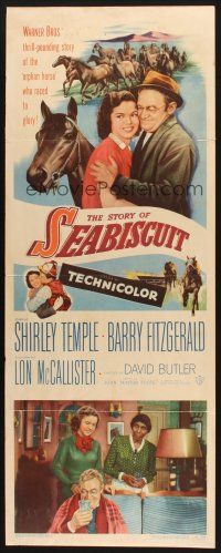 2a667 STORY OF SEABISCUIT insert '49 Shirley Temple, Barry Fitzgerald, cool horse racing images!