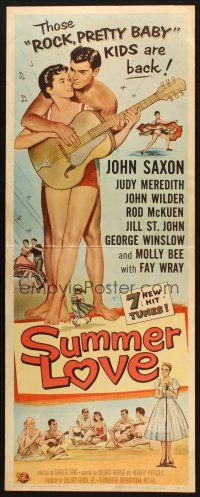 2a682 SUMMER LOVE insert '58 very young John Saxon plays guitar with pretty girl!