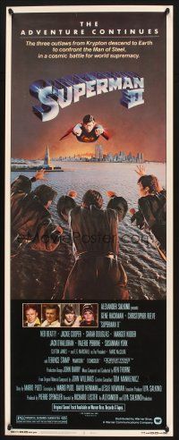 2a687 SUPERMAN II insert '81 Christopher Reeve, Terence Stamp, great artwork over New York City!