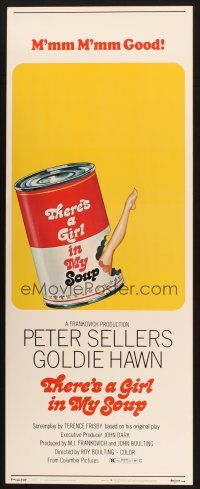 2a715 THERE'S A GIRL IN MY SOUP insert '71 Peter Sellers, Goldie Hawn, Campbells soup can art!