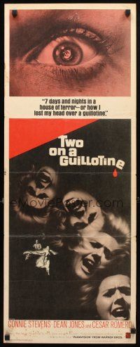 2a750 TWO ON A GUILLOTINE insert '65 7 days & nights in a house of terror, or how I lost my head!
