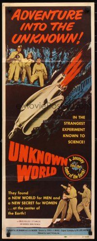 2a757 UNKNOWN WORLD insert '51 When Worlds Collide ripoff, a journey to the center of the Earth!