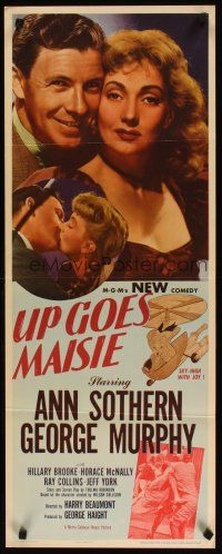 2a761 UP GOES MAISIE insert '46 art of wacky sky high Ann Sothern in airplane + w/George Murphy!