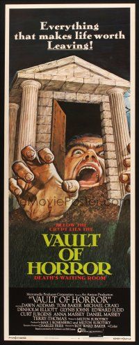 2a766 VAULT OF HORROR insert '73 Tales from Crypt sequel, cool art of death's waiting room!