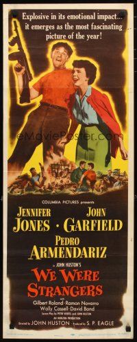 2a784 WE WERE STRANGERS insert '49 art of Jennifer Jones & John Garfield, directed by John Huston