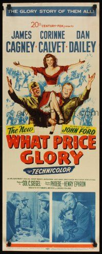 2a794 WHAT PRICE GLORY insert '52 James Cagney, Corinne Calvet, Dan Dailey, directed by John Ford!