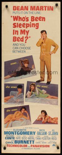 2a801 WHO'S BEEN SLEEPING IN MY BED insert '63 Dean Martin puts it on the line with 4 sexy babes!