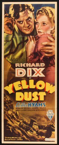 2a823 YELLOW DUST insert '36 Richard Dix & pretty Leila Hyams in great Nevada gold rush!