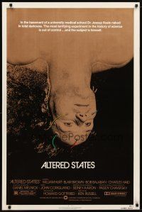 2b037 ALTERED STATES 1sh '80 William Hurt, Paddy Chayefsky, Ken Russell, sci-fi horror!