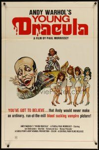2b047 ANDY WARHOL'S DRACULA 1sh R76 different cartoon art of Young Dracula Udo Kier & sexy girls!