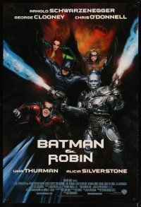 2b079 BATMAN & ROBIN int'l 1sh '97 Clooney, O'Donnell, Schwarzenegger, Thurman, Silverstone!