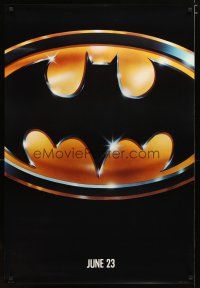 2b082 BATMAN matte teaser 1sh '89 Michael Keaton, Jack Nicholson, directed by Tim Burton!