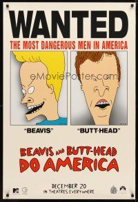 2b106 BEAVIS & BUTT-HEAD DO AMERICA teaser 1sh '96 Mike Judge MTV cartoon!