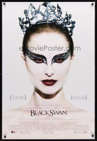 2b115 BLACK SWAN advance 1sh '10 Natalie Portman, wild image of wing-eyed dancer!