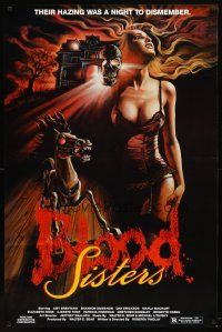 2b119 BLOOD SISTERS 1sh '87 Roberta Findlay directed, their hazing was a night to dismember!