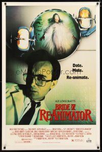 2b129 BRIDE OF RE-ANIMATOR video 1sh '90 H.P. Lovecraft horror, in a comic way, great image!