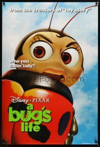 2b137 BUG'S LIFE DS 1sh '98 Walt Disney, Pixar, CG, ladybug, who you callin' lady?!