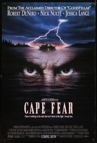 2b147 CAPE FEAR advance 1sh '91 great close-up of Robert De Niro's eyes, Martin Scorsese!