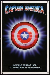 2b148 CAPTAIN AMERICA teaser 1sh '90 Marvel Comics superhero, cool image of shield!