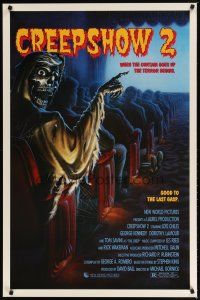2b202 CREEPSHOW 2 1sh '87 Tom Savini, great Winters artwork of skeleton guy in theater!