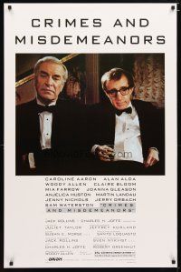 2b203 CRIMES & MISDEMEANORS style B 1sh '89 Woody Allen directs & stars with Martin Landau!