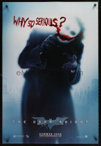 2b218 DARK KNIGHT teaser DS 1sh '08 Heath Ledger as the Joker, why so serious?