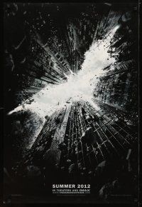 2b222 DARK KNIGHT RISES teaser DS 1sh '12 cool image of Batman's cowl in broken buildings!