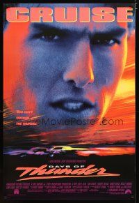 2b231 DAYS OF THUNDER 1sh '90 super close image of angry NASCAR race car driver Tom Cruise!