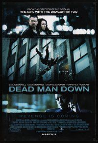 2b233 DEAD MAN DOWN advance DS 1sh '13 Colin Farrell, Noomi Rapace, Terrence Howard, revenge!